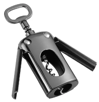 Korkenzieher aus Zinklegierung, professioneller Weinflaschenöffner, schwarz