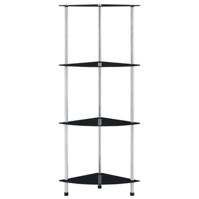 Immagine prodotto di Scaffale a 4 Livelli Nero 30x30x100 cm in Vetro Temperato