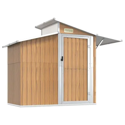 Image de Abri de jardin Marron 270x130x208,5 cm Métal galvanisé