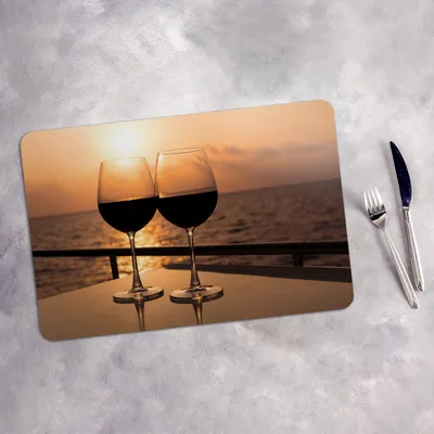Produktbild von Tischset 6x45x30 cm Platzset Tischmatte Platzmatte Untersetzer - Wein Glas