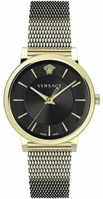 Produktbild von Versace V Circle Uni Armbanduhr Schwarz Gold