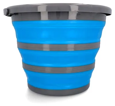Produktbild von Eimer 10 Liter Wassereimer Falteimer Haushalteimer Campingeimer Putzeimer Eimer mit Ausgießer,Tragegriff,faltbar 1 Stück, Blau