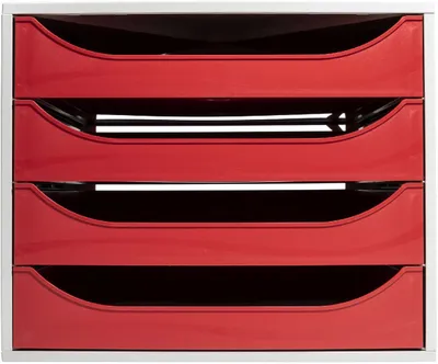 Produktbild von Exacompta ECOBOX Schubladenbox mit 4 Schubladen - Rot - 2286107D