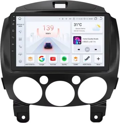 Produktbild von Autoradio mit Bluetooth und CarPlay für Mazda 2 (2007–2014), kompatibel mit Apple und Android, Stereoanlage, Navigationssystem, 6 GB RAM, 64 GB interner Speicher