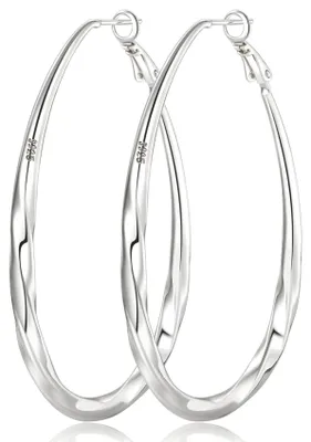 Produktbild von Creolen oval, hypoallergen, Sterling Silber, leicht, groß, für Damen