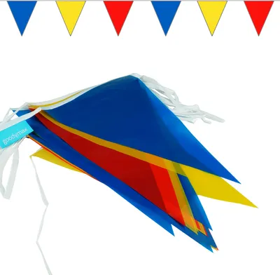 Produktbild von Goodymax® Wimpelkette 10 m Blau-Gelb-Rot