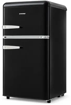 Produktbild von Syntrox Retro Kühlschrank 81 Liter mit Eisfach schwarz