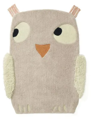 Productafbeelding van Kindermeisje vloerkleed 90 cm x 120 cm, uil Edvin, roze