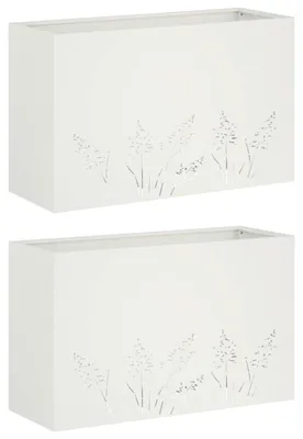Zdjęcie produktu dla vidaXL Donice ogrodowe, zestaw 2 sztuk, białe, 80 x 30 x 49 cm