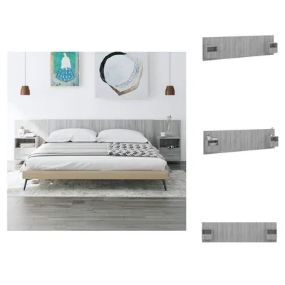 Immagine prodotto di vidaXL Testiera con comodini in legno Grigio Sonoma - Testiere e pediere