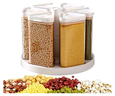 Produktbild von Rotierender Getreidespender mit 6 Fächern für Müsli und Snacks