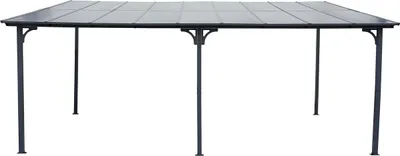 Image de Pergola tonnelle adossée "Marvin" - 5.5 x 3 m - 545 x 298 x 243 cm - Gris foncé