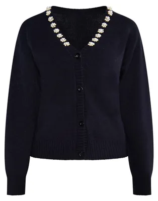 Immagine prodotto di Cardigan da donna in maglia - nero. Cardigan da donna in maglia - nero, taglia M/L