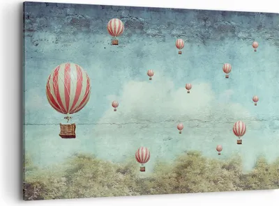 Produktbild von Bild auf Leinwand - Leinwandbild - Baloons Phantasie Illustration Fantasie - 120x80cm - Wand Bild - Wanddeko - Leinwanddruck - Bilder - Kunstdruck - Leinwand bilder - Wandkunst - AA120x80-3065