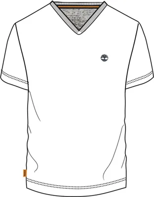 Image de T-shirt à manches courtes Timberland Dunstan River Slim, col en V, couleur blanche, taille L pour homme
