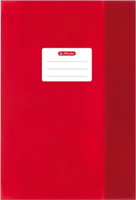 Produktbild von 10 Herlitz Heftumschläge / Hefthüllen / DIN A5 / Baststruktur / Farbe: rot
