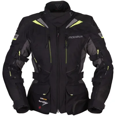 Produktbild von Modeka Panamericana Damen Motorrad Textiljacke, schwarz/neon, 36