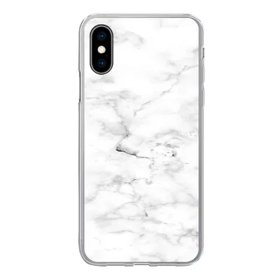 Produktbild von MuchoWow® Handyhülle Schutzhülle Hülle für iPhone X Marmor - Weiß - Grau Silikon Softcase Handy Hülle - Handyhülle