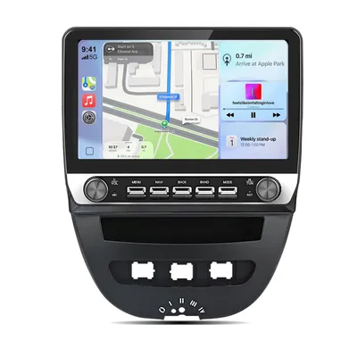 Productafbeelding van 10.1'' Android 15 Autoradio Geschikt voor Peugeot 107 Citroen C1 Toyota Aygo 2GB+64GB, Draadloze CarPlay GPS BT SWC FM DSP RDS