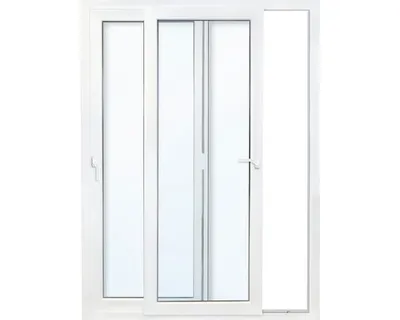 Obrázok produktu pre Posuvné dvere plastové biele s tvrdeným sklom 1950 x 2000 mm