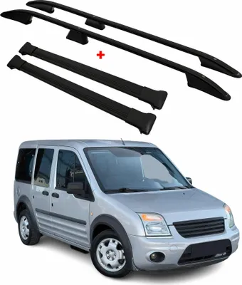 Immagine prodotto di Set di barre portatutto per Ford Connect 2002-2014 L1, passo corto, alluminio nero, 4 pezzi