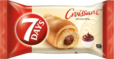 Produktbild von 7 DAYS Croissant mit Kakaocremefüllung 10 x 60g Packungen