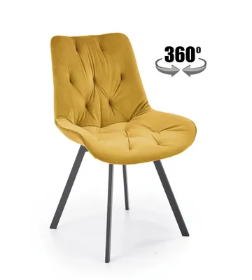 Zdjęcie produktu dla Krzesło tapicerowane K519 VELVET musztardowe obracane