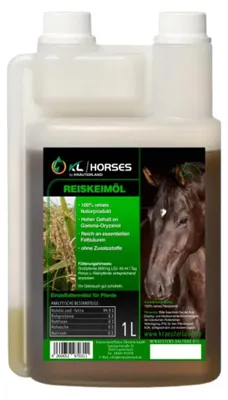 Produktbild von Kräuterland Reiskeimöl für Pferde 1Liter (1000ml) mit Dosierflasche