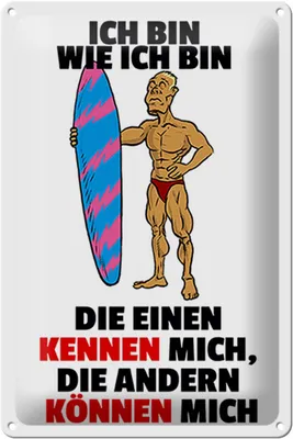 Produktbild von Blechschild Spruch 20x30cm einen kennen mich anderen können mich