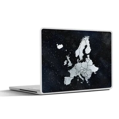 Produktbild von MuchoWow® Laptop Aufkleber Sticker Cover Karte Europa - Sternenhimmel - Aquarell 40x30 cm - Laptop Dekoration - Selbstklebend