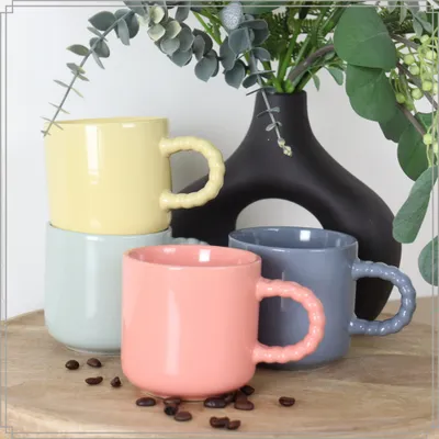 Produktbild von "OTIX Kaffeetassen mit Henkel Set aus 8 Kaffeetassen 320 ml Keramik"