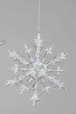 Produktbild von formano Eiskristallhänger Acryl silber, 20 cm