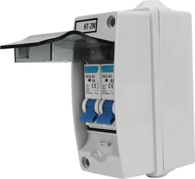 Image de disjoncteur 2 Pôles MCB Miniature Leakage Breaker Waterproof Distribution Box 230V 6A 32A