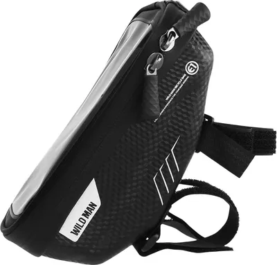 Immagine prodotto di Supporto per bicicletta per smartphone fino a 7 pollici con borsa, Wildman - Nero