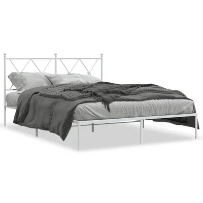 Obrázok produktu pre vidaXL Detská posteľ s čelom kovová biela 135x190 cm