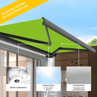 Produktbild von Eclipse Premium elektrische Vollkassettenmarkise Grau 3,5x3 m Tuch: Wildrose