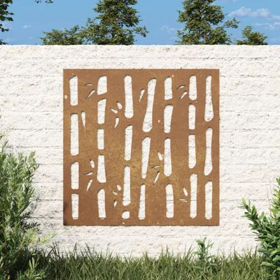 Produktbild von [Home] Garten-Wanddeko 55x55 cm Cortenstahl Bambus-Design , Neue Mode 2024 im häuslichen Leben