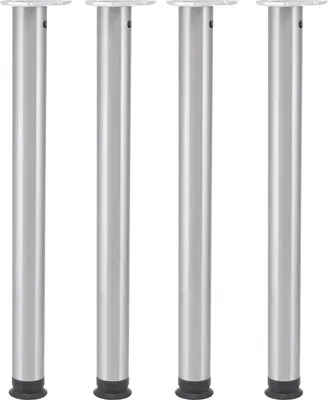 Produktbild von Camar Tischbeine höhenverstellbar 1100-1200mm rund ø 60mm Set Zoom - Tischfüße ideal als Stehtischbeine & Bartischbeine verwendbar - inklusive Montageplatten für Tischbeine, 4x Stahl Edelstahl-Effekt