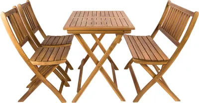 Produktbild von Balkonmöbel Set 4tlg mit Bank Akazie Klapptisch 80 x 60 cm SKARA/BLOOM