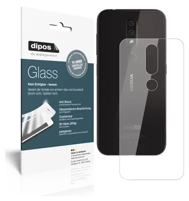 Produktbild von 2x Schutzfolie für Nokia 4.2 Rückseite - Anti-Shock 9H Folie dipos Glass