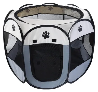 Productafbeelding van INF Opvouwbare Dieren Moedertent – Oxford-stof Binnen Buiten Werpkist en Draagbare Hondenkennel Tent Grijs L