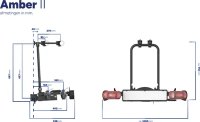 Zdjęcie produktu dla Bagażnik rowerowy na hak holowniczy Pro-User Amber II 7/13-pin maks. 50 kg