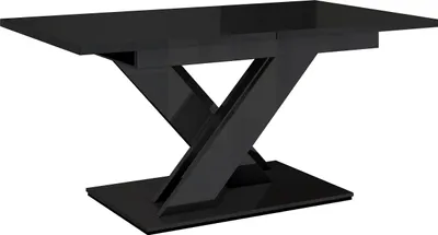 Produktbild von MEBLINI Esstisch Ausziehbar - Esszimmertisch Modern - Küchentisch - Säulentisch - Ausziehtisch - Dining Table - Esszimmertische - 140-180x80x75cm - BRONX - Schwarz Hochglanz