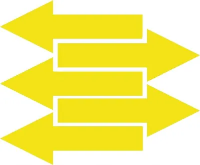 Immagine prodotto di Adesivi freccia 40 x 15 cm, 5 pezzi, giallo opaco