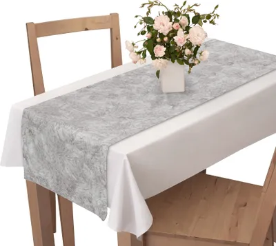 Zdjęcie produktu dla Voppi Ozdoba na stół bieżnik 40x250 cm szary z subtelnym wzorem