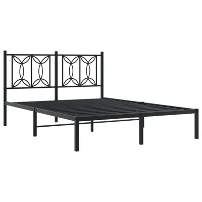 Produktbild von Bettgestell mit Kopfteil Metall Schwarz 135x190 cm
