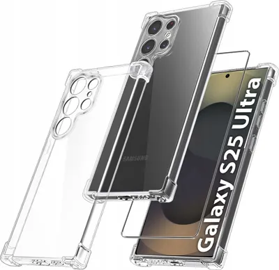 Immagine prodotto di Custodia per Samsung Galaxy S25 Ultra CUSTODIA ARMORIZZATA IN SILICONE GOMMATO SLIM + VETRO