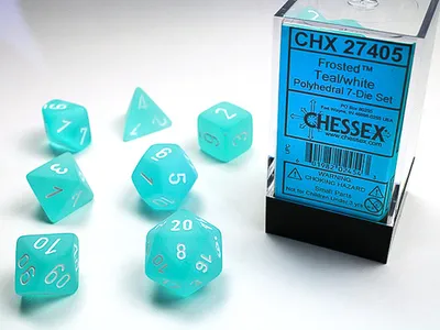 Produktbild von Chessex - Frosted - 7-Die Set - Teal/White