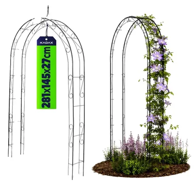 Obrázek produktu pro Zahradní pergola, design s kovovými oblouky, pro popínavé rostliny, černá