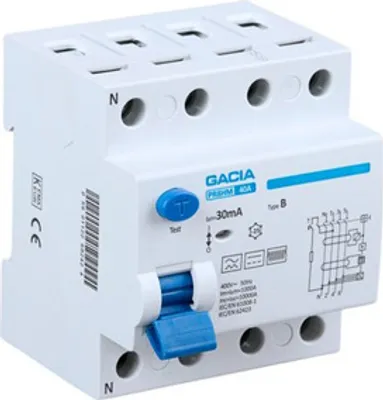 Image de FVE Gacia protecteur de courant PR8HM 4P, 40A, 30mA, type B, rail DIN
